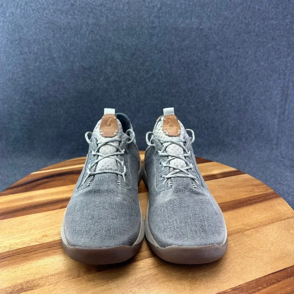 OluKai Nanea Li Shoes Mens Size 8.5 Gray Textile Low Top Casual Sneakers